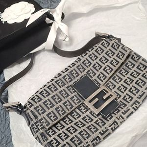 Fendi zucca baguette blue